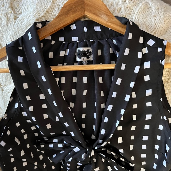 MUD PIE Feminine CLASSY Sleeveless GEOMETRIC Pretty Bow BLOUSE Top SHIRT S - Picture 7 of 15